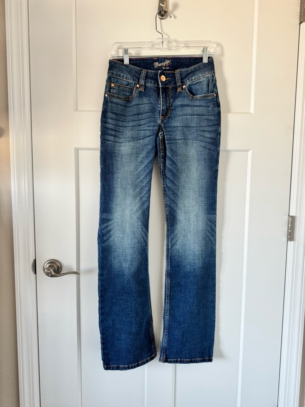 Wrangler Retro Mae Mid Rise Bootcut Blue Denim Jeans Size 1, 26W x 34L